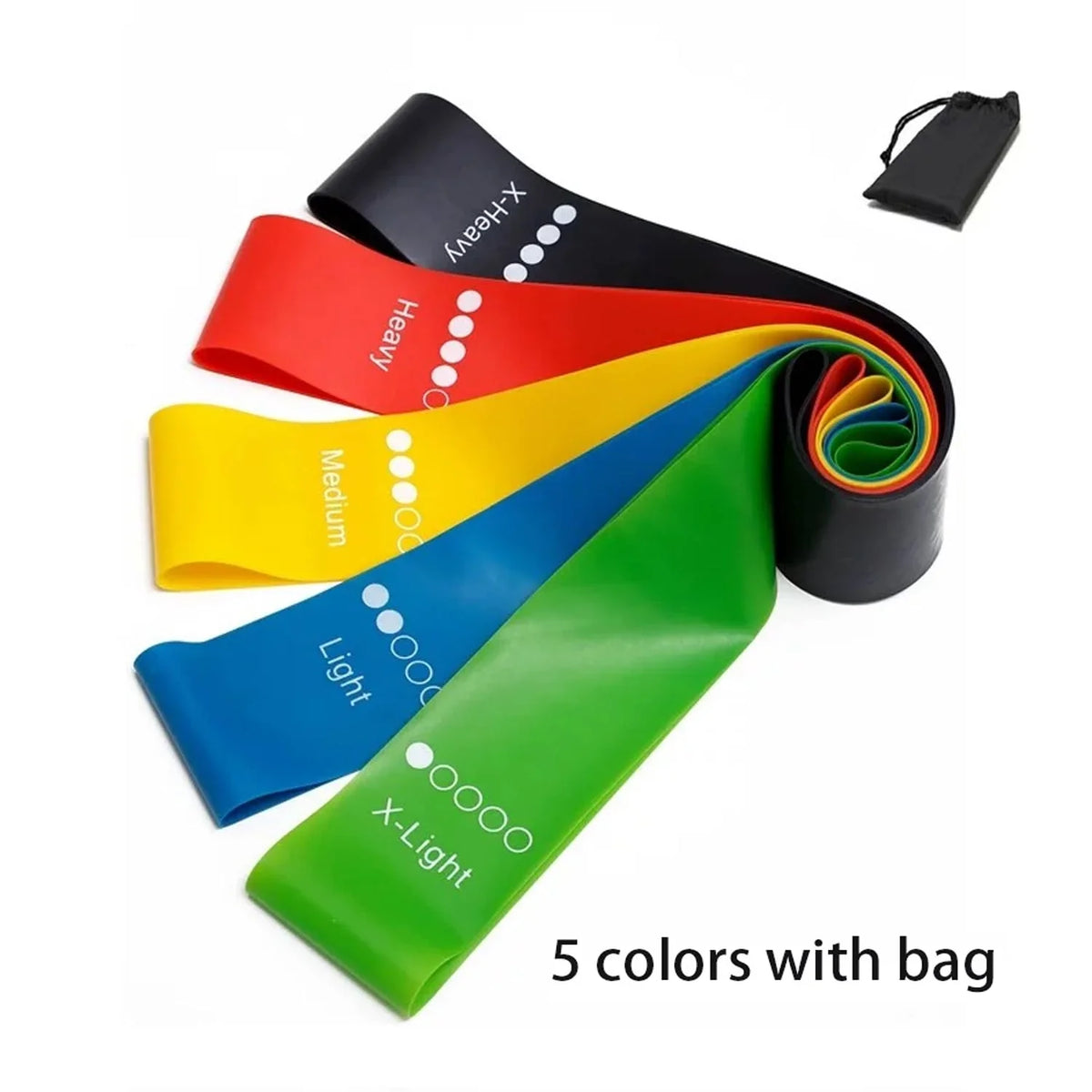 5-Level TPE Resistance Band Set for Yoga and Strength Training
