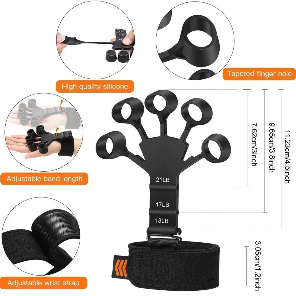 Silicone Finger Strengthener Set with Wrist Strap