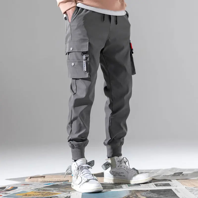 Pantaloni cargo uomo in poliestere con tasche