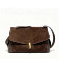 Genuine Suede Women's Bag 2026 Luxury Designer Shoulder Bags Flap Lock Lady Tote Handbag Natural Real Leather Commute Bags Woman