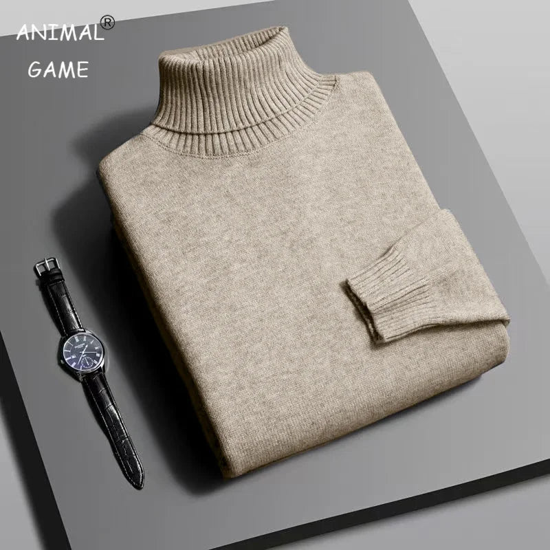 Maglione uomo a collo alto a maniche lunghe
