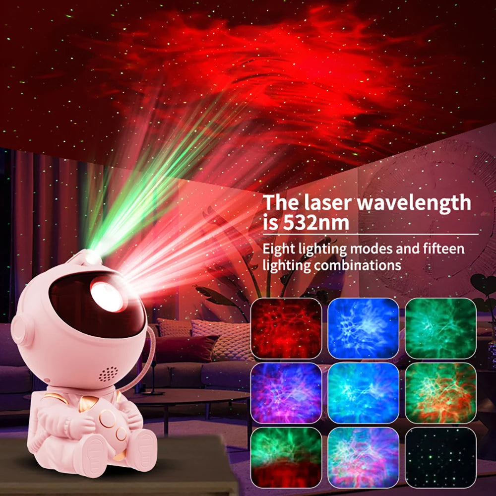 Remote Control Astronaut Galaxy Projector Night Light, 360° Rotatable Nebula Star Lamp for Kids’ Bedroom Party Ceiling Decor
