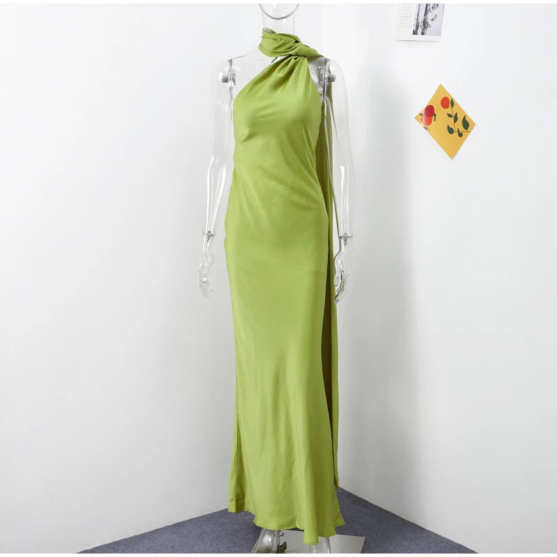 Abito lungo donna con scollo halter e schiena scoperta — immagine 7