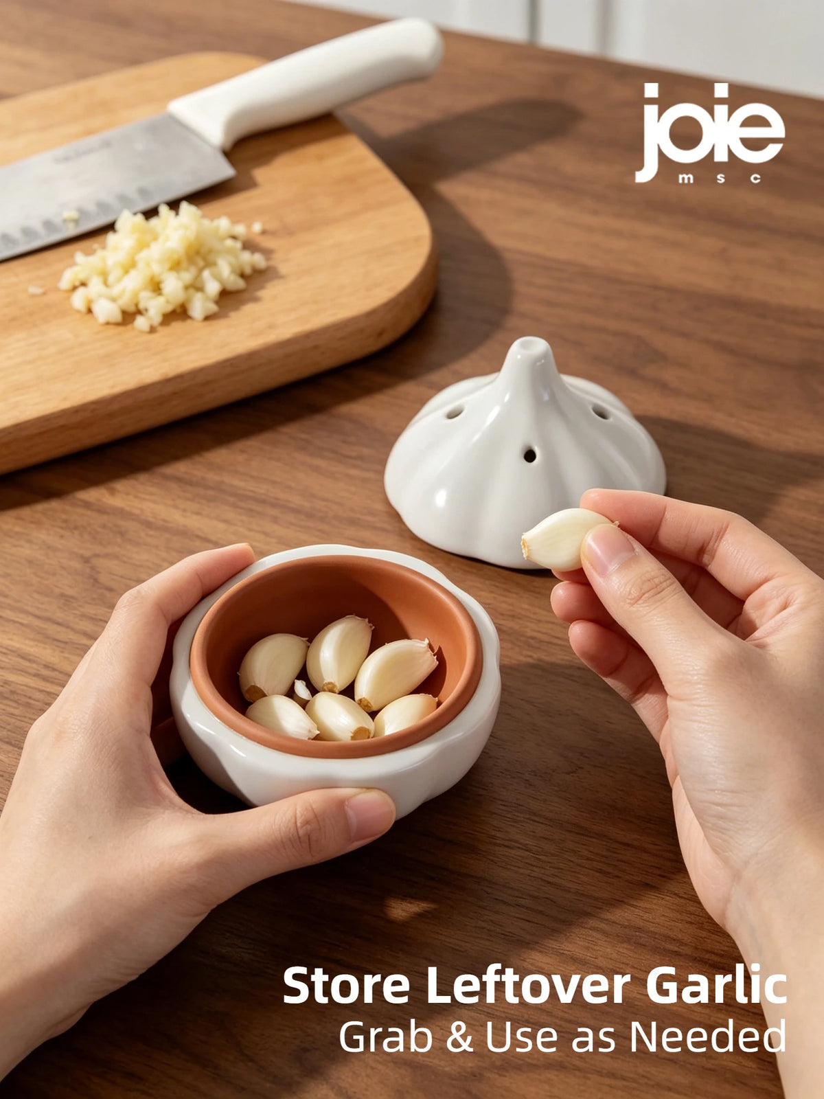 Joie Knoblauch-Aufbewahrungsbox feuchtigkeitsbeständig schimmelresistent Belüftung Keramik-Vorratsdose Chili Ingwer Aufbewahrungsbox Organizer
