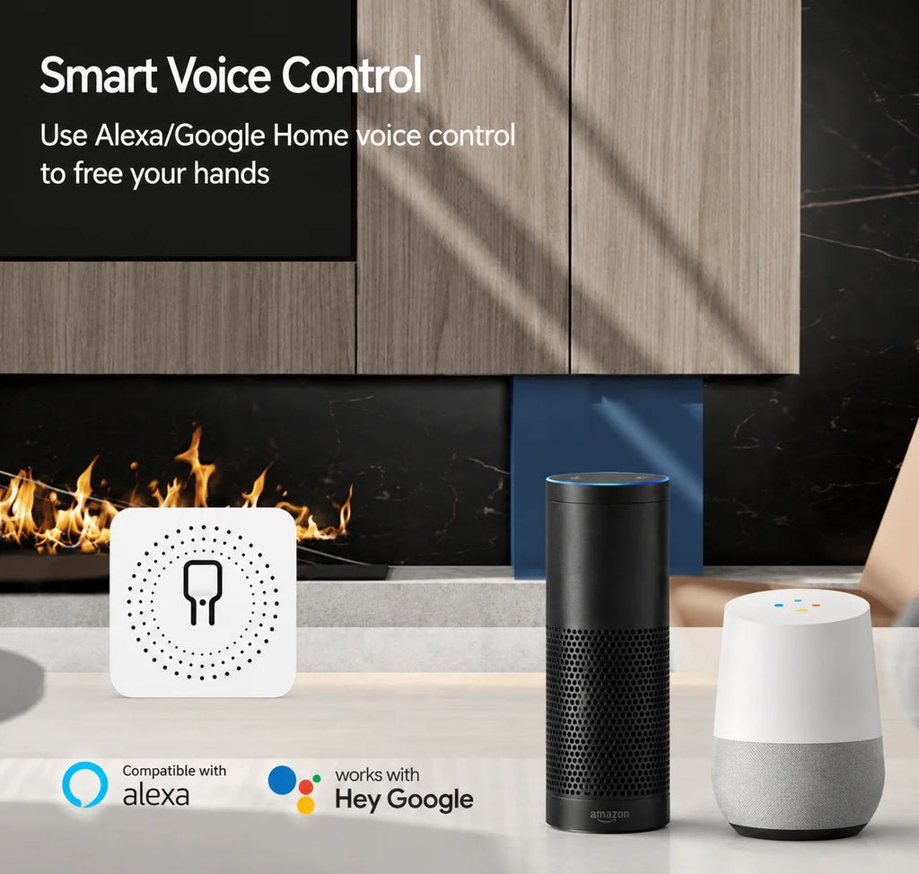Interruptor inteligente mini WiFi Tuya con control remoto mediante app, control por voz y uso compartido multiusuario para hogares inteligentes