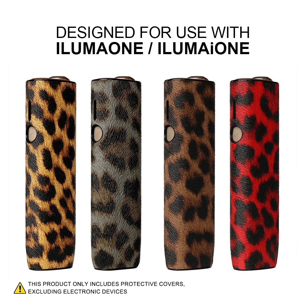 Funda protectora de piel sintética adecuada para ILUMA ONE, con estampado de leopardo para proteger los accesorios del cigarrillo electrónico.