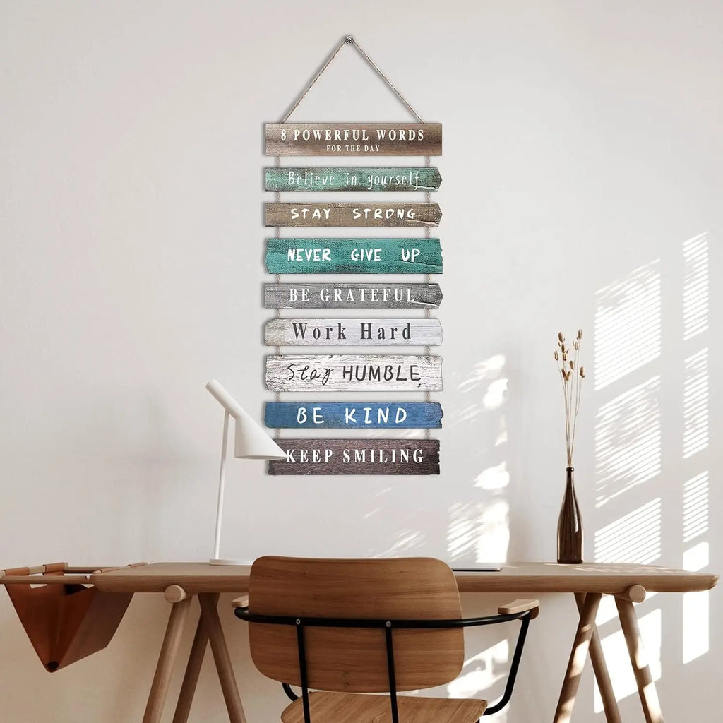 Inspirierende Wandkunst-Dekoration fürs Büro, rustikales hängendes Wandbild aus Holz, Wandkunst für Zuhause, Wohnzimmer und Schlafzimmer