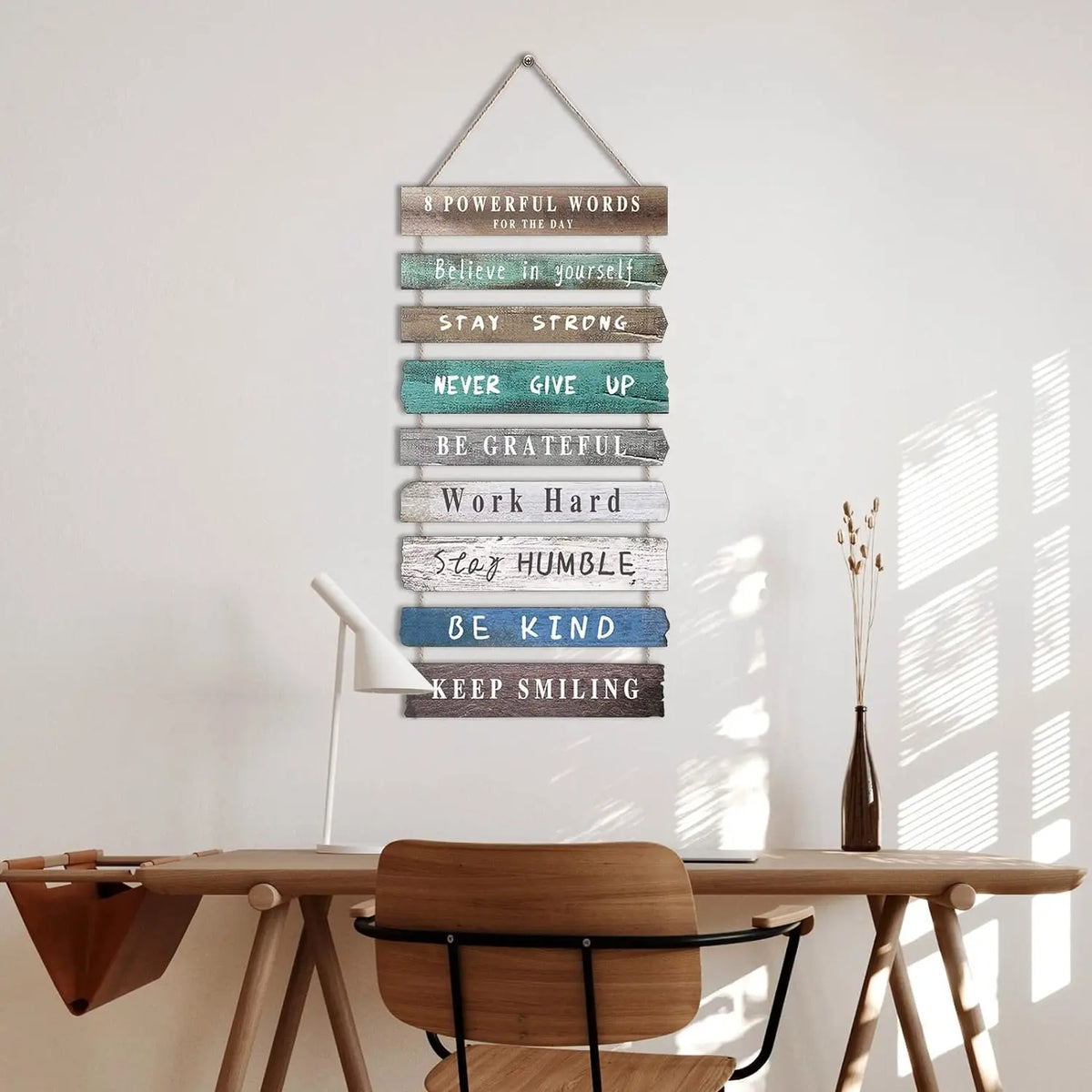Inspirierende Wandkunst-Dekoration fürs Büro, rustikales hängendes Wandbild aus Holz, Wandkunst für Zuhause, Wohnzimmer und Schlafzimmer