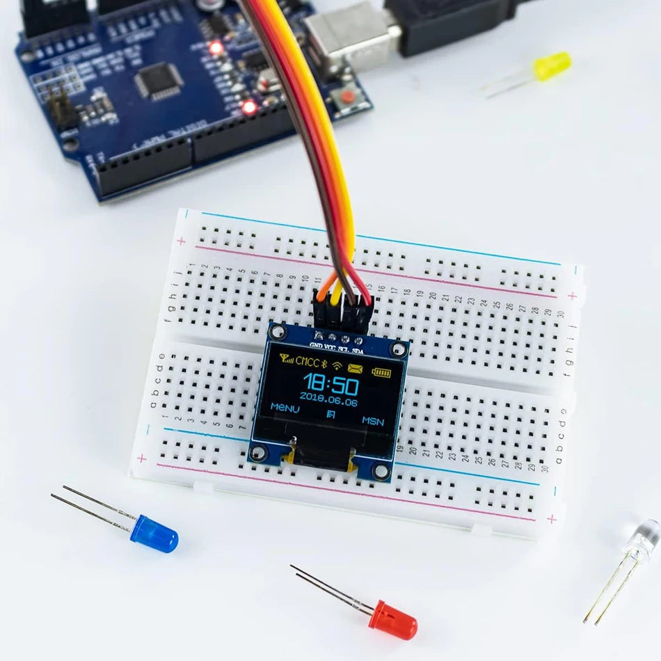 Módulo de pantalla OLED de 0,96 pulgadas, I2C IIC, 128x64, SS-D-1306, 3,3 V-5 V, azul/azul, amarillo/blanco, para Arduino, ESP32 y ESP8266