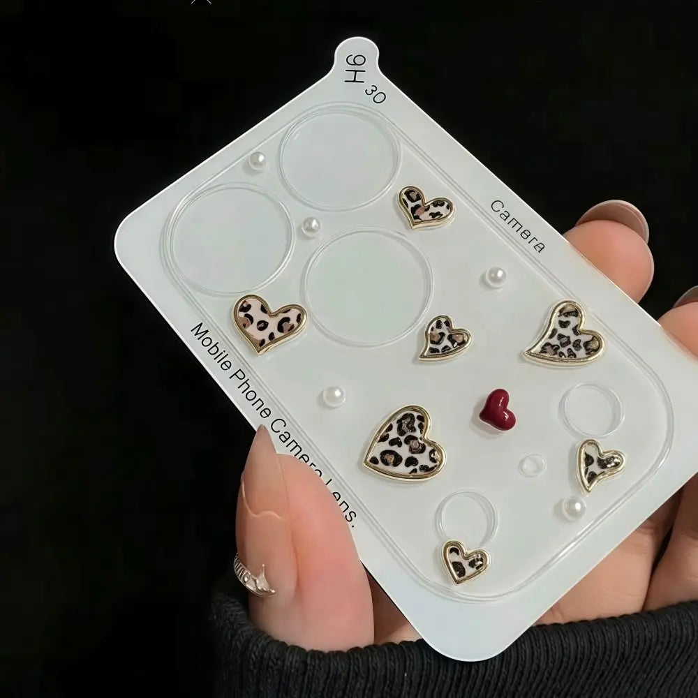 Diamond 3D Heart Glass Camera Protector Clear HD Full Cover Lens Film Shockproof Anti Scratch for iPhone 17 Pro Max 17Pro