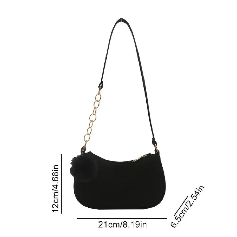 Mini Shoulder Bags for Women Fashion Felt Women's Bag Design Advanced Underarm Handbags Beautiful Purses Crescent SaddleBag 2026