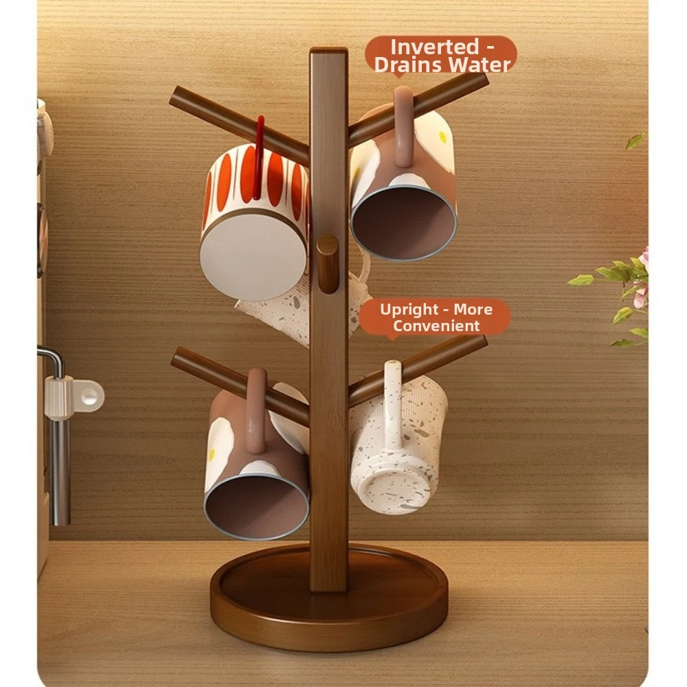Soporte para tazas de café en forma de árbol, 4/6 ganchos, ahorrador de espacio, estante de exhibición colgante multifuncional, decoración de cocina, organizador de almacenamiento
