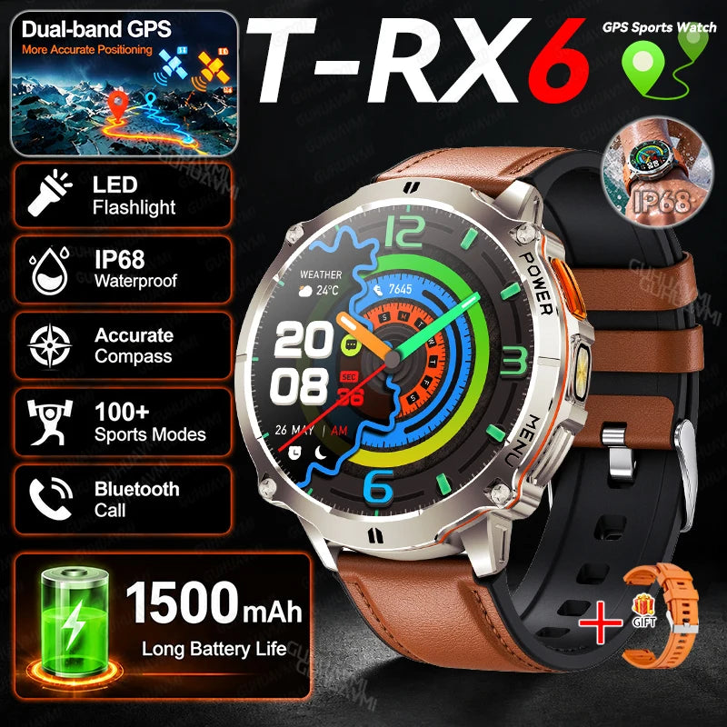 T-RX6 Ultra GPS Sports Smartwatch with Compass
