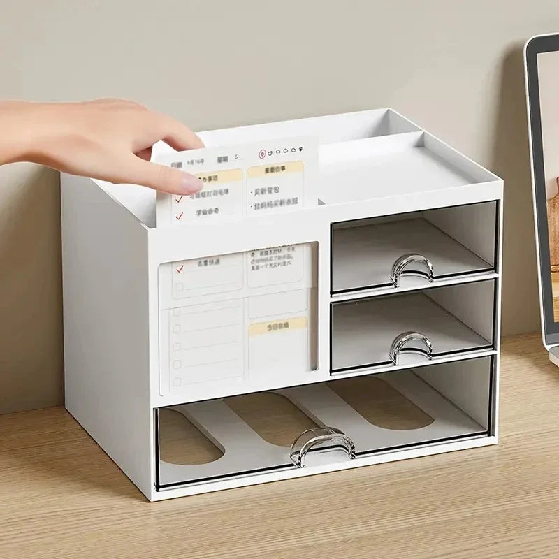 Plastic Desktop Organizer with Drawer Options