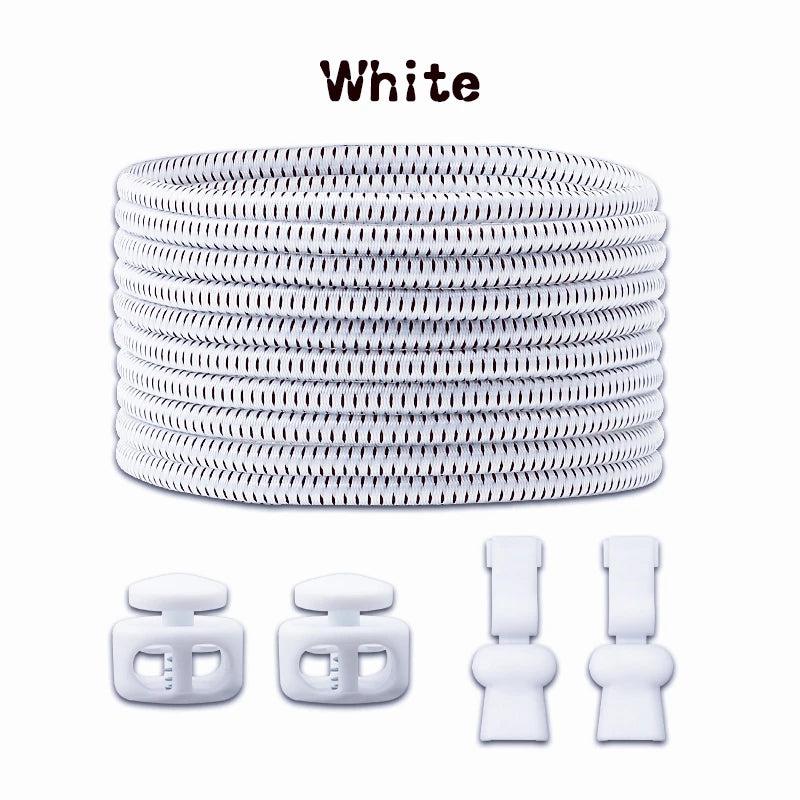 1 kit de lacets élastiques à bouton poussoir, extensibles et sans nœuds, pour chaussures de course, baskets et chaussures de sport, adultes et enfants