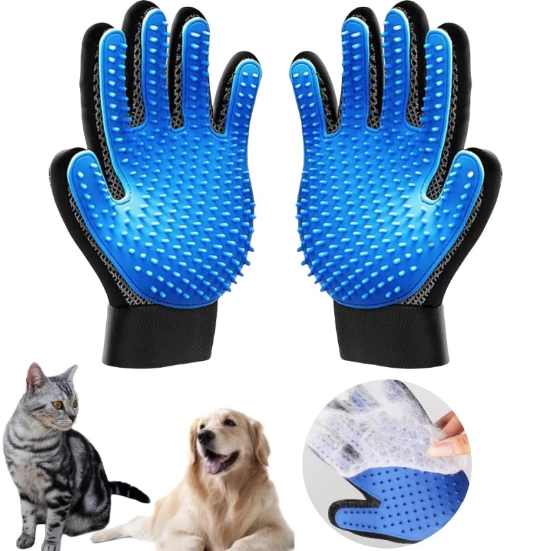 Kit de aseo para perros, gatos y conejos, cepillo de doble cara, guante de limpieza para el baño, eliminación de pelo suelto y enredos