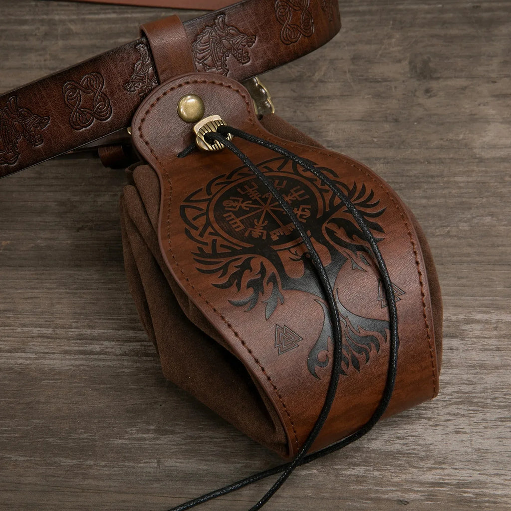 1 ud. Bolsa de cintura de caballero medieval para Halloween y Navidad, conjunto de cinturón renacentista para disfraz de guerrero vikingo cosplay