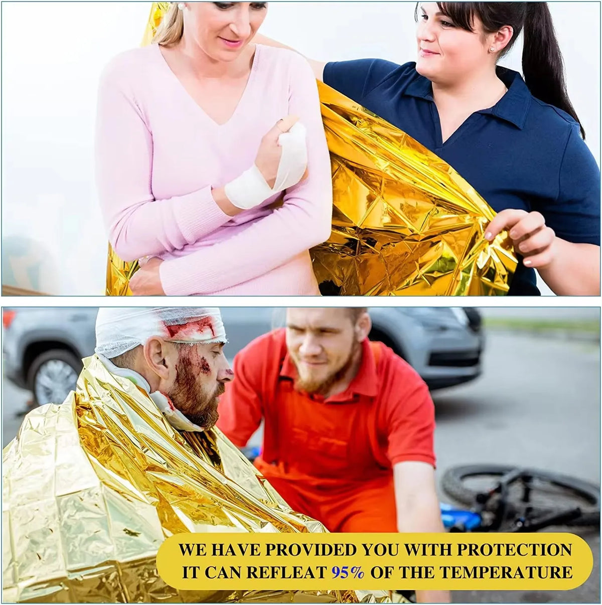 Emergency Blanket Outdoor Survive First Aid Military Rescue Kit Windproof Waterproof Foil Thermal Blanket for Camping
