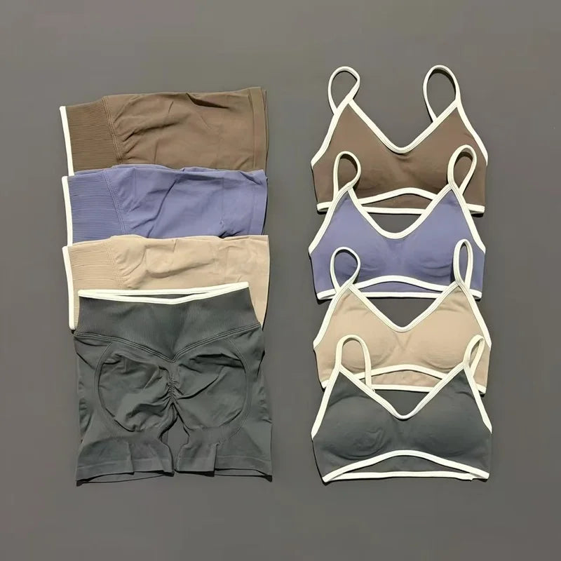 Ensemble yoga femme, 2 pièces, haut et short