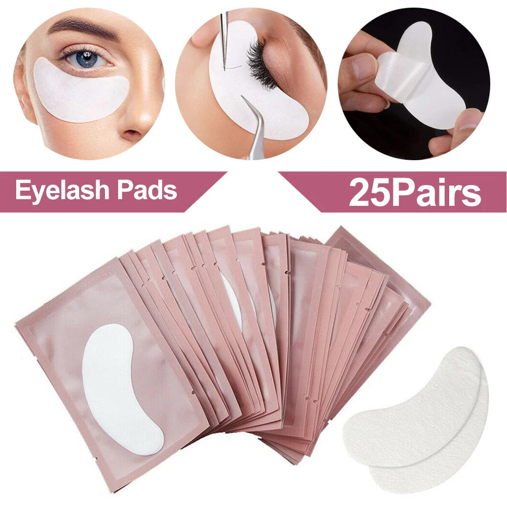25 Paar Wimpernverlängerungs-Pads, fusselfreie Augenpads mit Gel für die unteren Wimpern