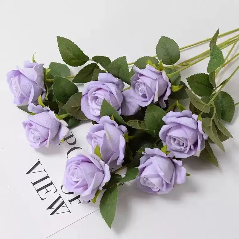 1/5/10/20 Artificial Roses Flowers Rose Branches Artificial Red Roses Realistic Fake Roses Wedding Birthday Home Decoration
