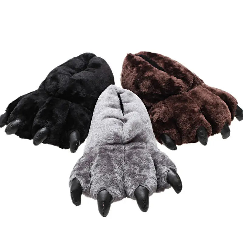 Creative Gray Rabbit Fur Slippers Home Cute Bunny Shoes Slip-on Furry Shoes Women Big Feet Chunky Big Size Shoes