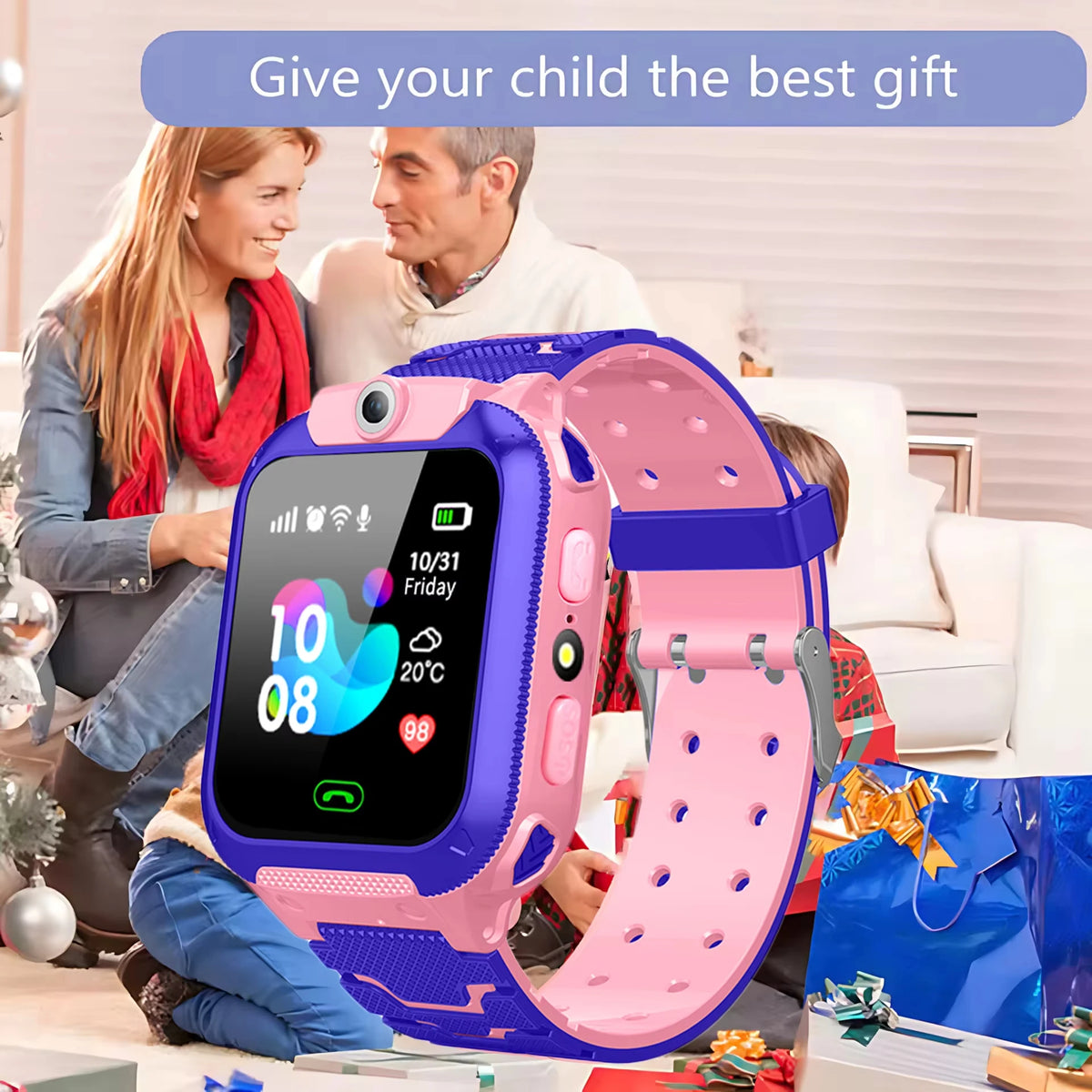 Lenovo Q12B SIM Children Smart Watch Kid Video Call SOS IP67 Waterproof Smartwatch Camera Monitor GPS Tracker Location for Girls