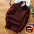 Autumn Winter Men Fleece Knitting Sweaters Jackets Slim Fit Warm Zipper Pullovers Thick Sweater Coat Male Trendy Streetwear