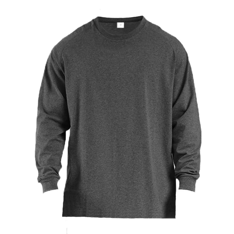 T-shirt uomo in cotone a maniche lunghe, ampia
