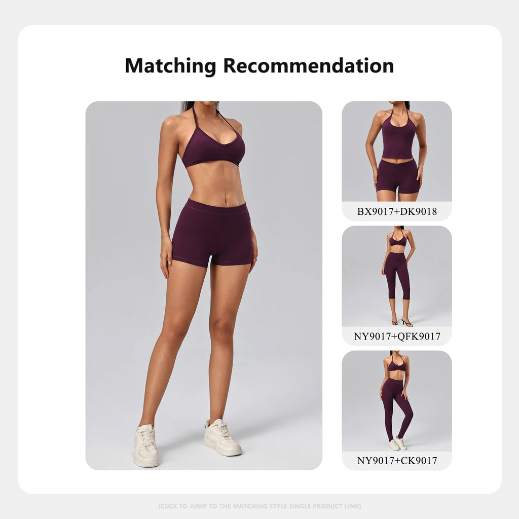 Yoga-Set für Damen, 2-teilig, Top und Shorts