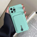 Silicone Wallet Phone Case For Apple iPhone 18 17Air 16 15 14 13 12 11 Pro Max Plus Card Slot Pocket Shockproof Protective Cover