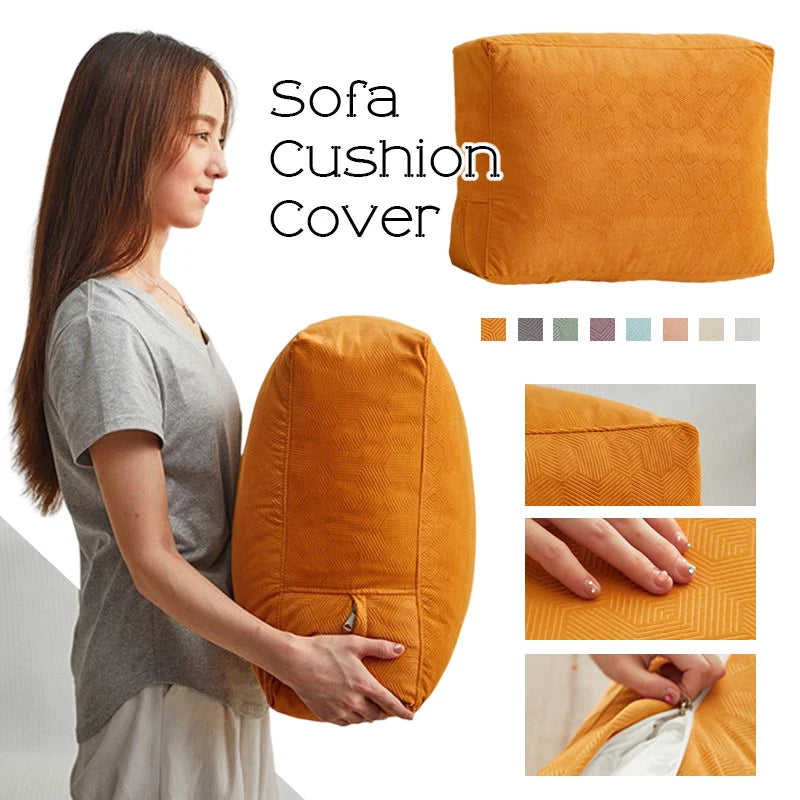 Rectangular Sofa Pillowcase Back Cushion Cover Fleece Fabric Nordic Home Living Room Decorate Lumbar Pillow Case Unstuffed