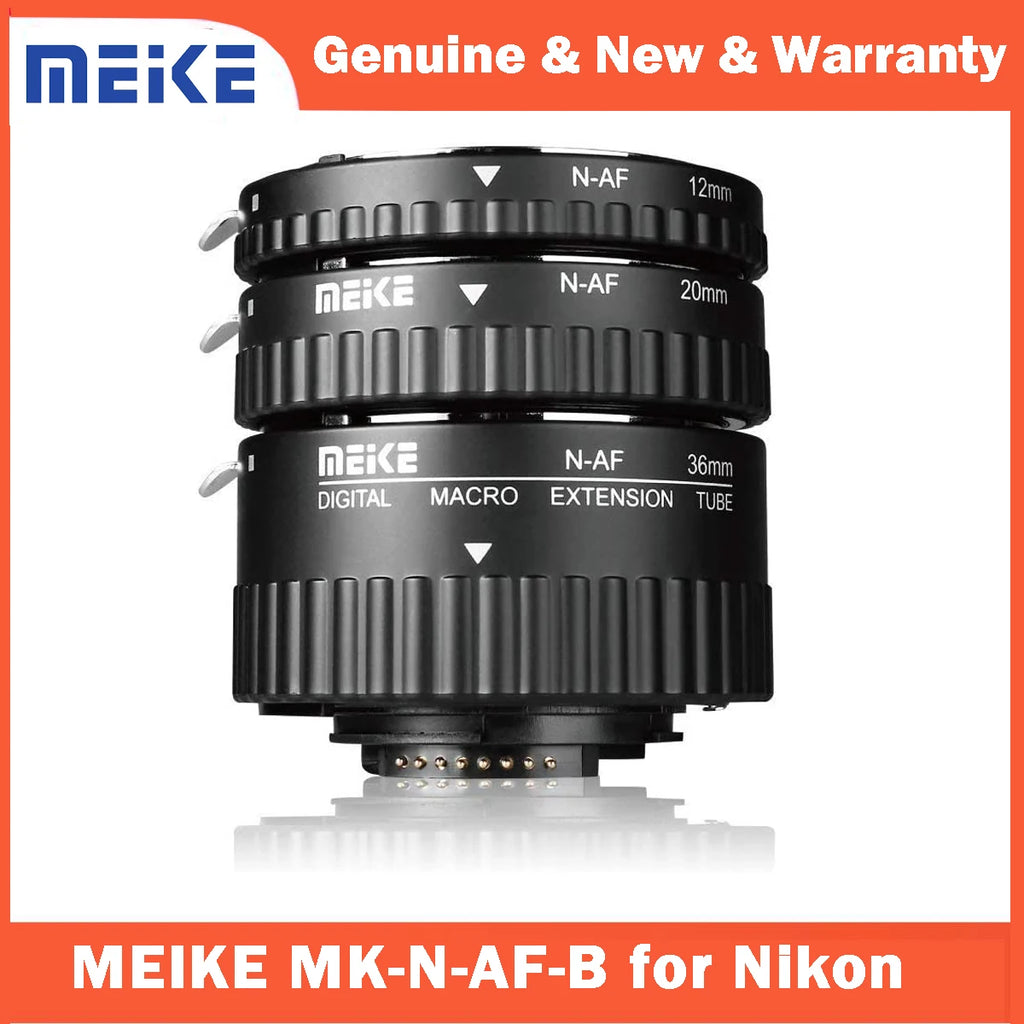 Meike N-AF-B Auto Focus Macro Extension Tube Set 12 20 36mm Adapter Ring for Nikon D3100 D5000 All DSLR AF AF-S DX Camera Lenses