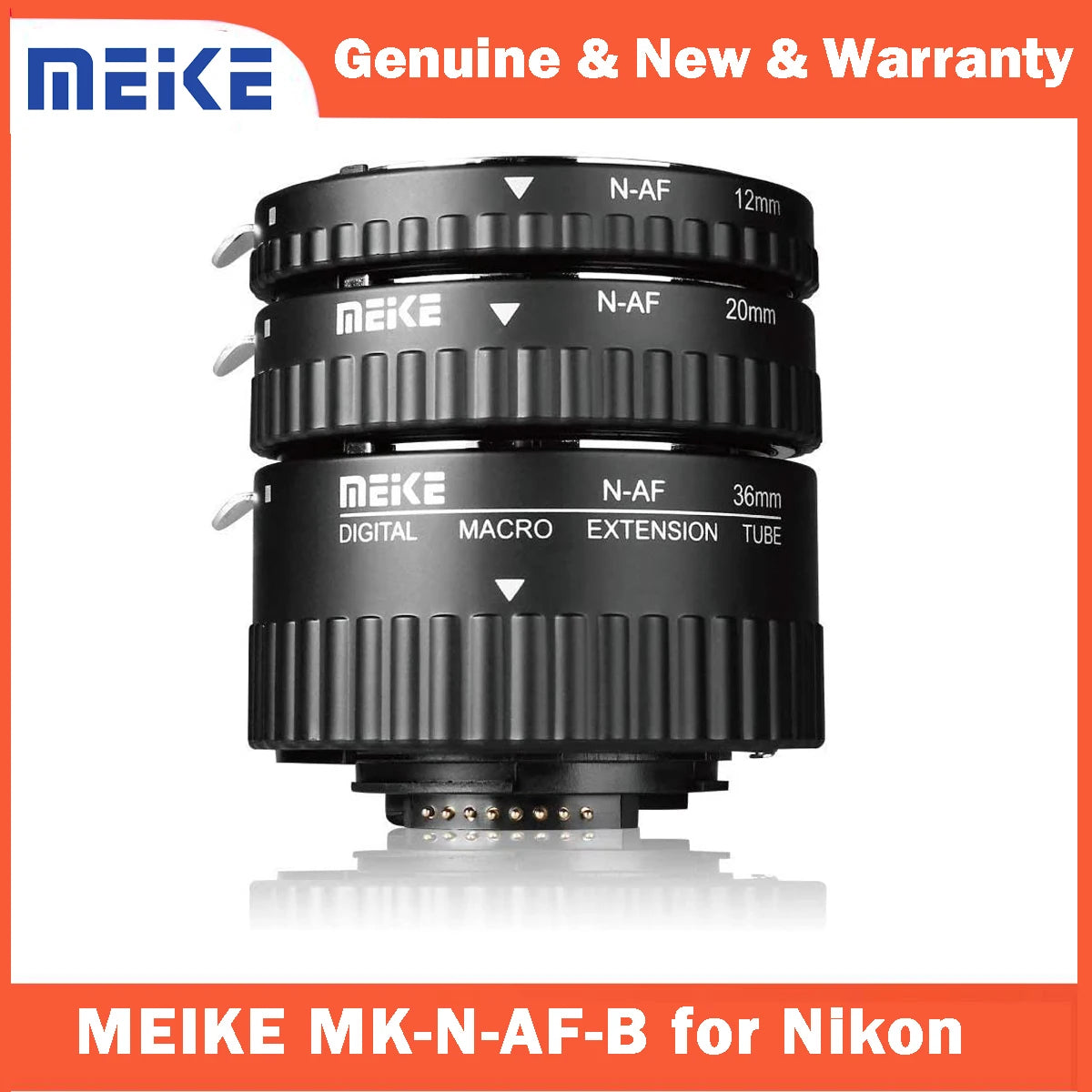 Meike N-AF-B Auto Focus Macro Extension Tube Set 12 20 36mm Adapter Ring for Nikon D3100 D5000 All DSLR AF AF-S DX Camera Lenses