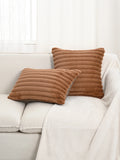 BUYNOW 1PC Faux Rabbit Fur Plush Pillow Cover 30x50cm Soft Fluffy Striped Cushion Cover 45x45cm Home Decor Pillow Cover for Sofa