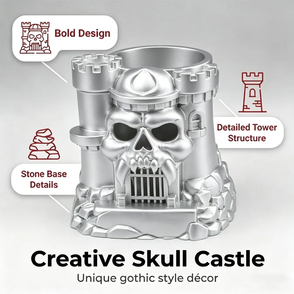 3D-Printed Skull Pen and Brush Holder