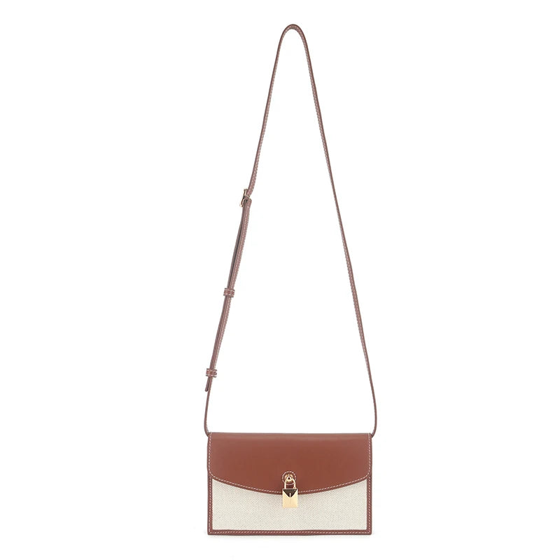 2026 Spring Autumn Genuine Leather Women Handbags Luxury Brand Design Shoulder Bags Women Fashion Gold Lock Crossbody Bags Woman