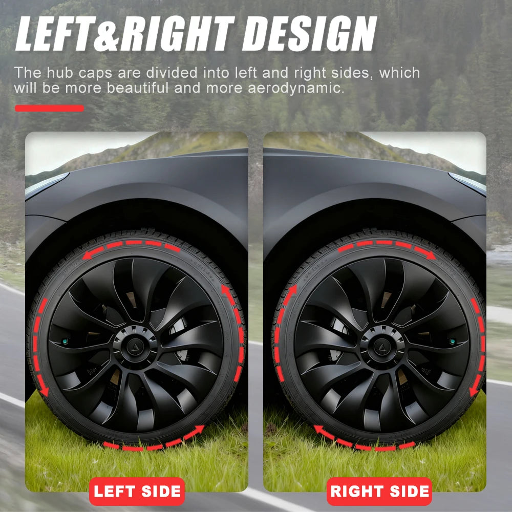 4PCS Hub Cap Performance Replacement Wheel Cap Automobile Full Rim Cover Accessories for Tesla Model 3 18 Inch Hubcap 2018-2023