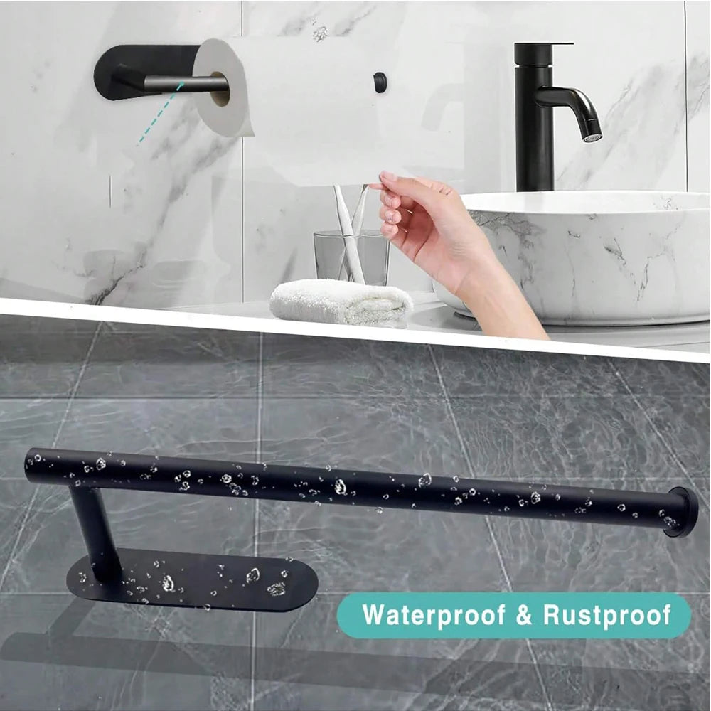 Klebbarer Toilettenpapierhalter Organizer Wandhalterung Aufbewahrungsständer Küche Badezimmer Ohne Bohren Taschentuch-Handtuchspender Edelstahl