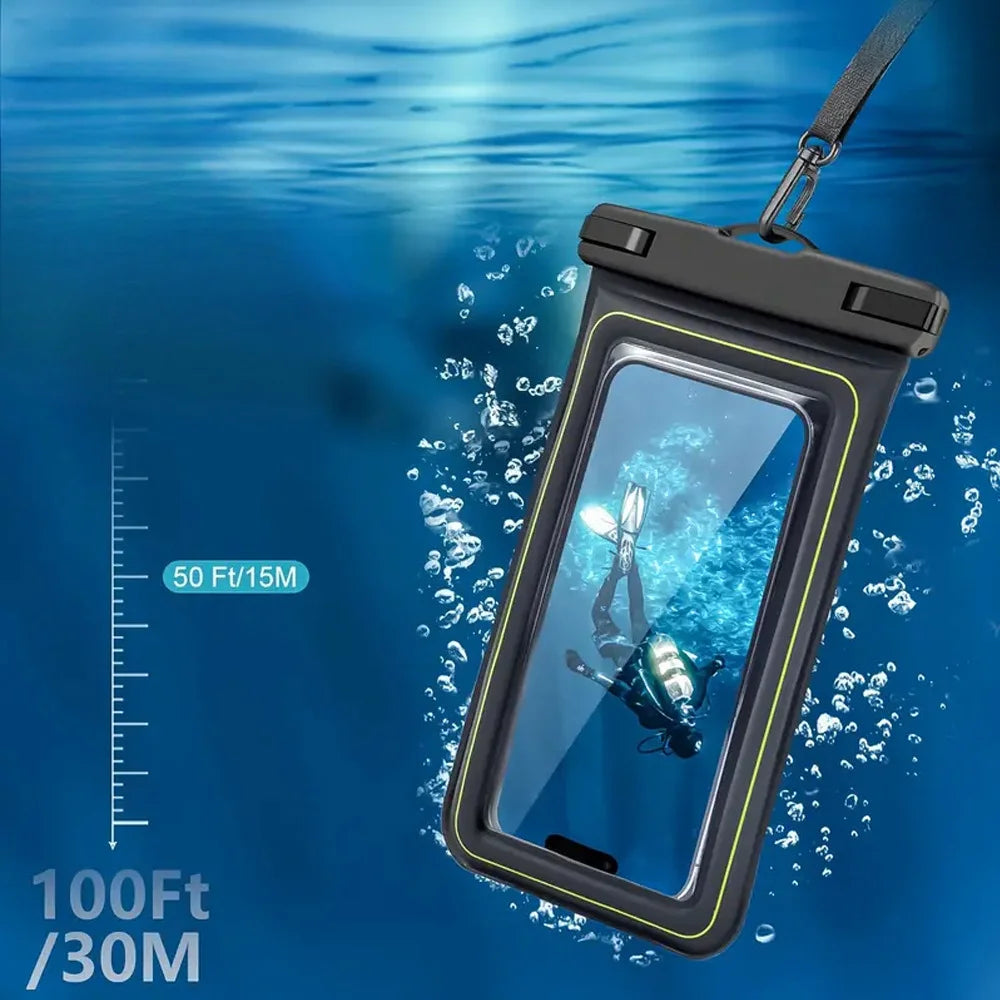 Wasserdichte Handytasche - Handyhülle mit Trageband, unverzichtbar für Strand, Schwimmen, Skifahren, Driften und Surfen