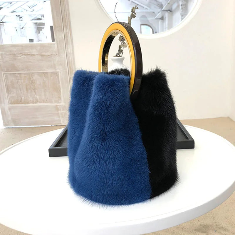 Luxury Designer Handbags Bag Mink Fur Bags for Women Square Bag Shoulder Bags Woman Luxury 2026 Ladies Hand Bag Women's Bag