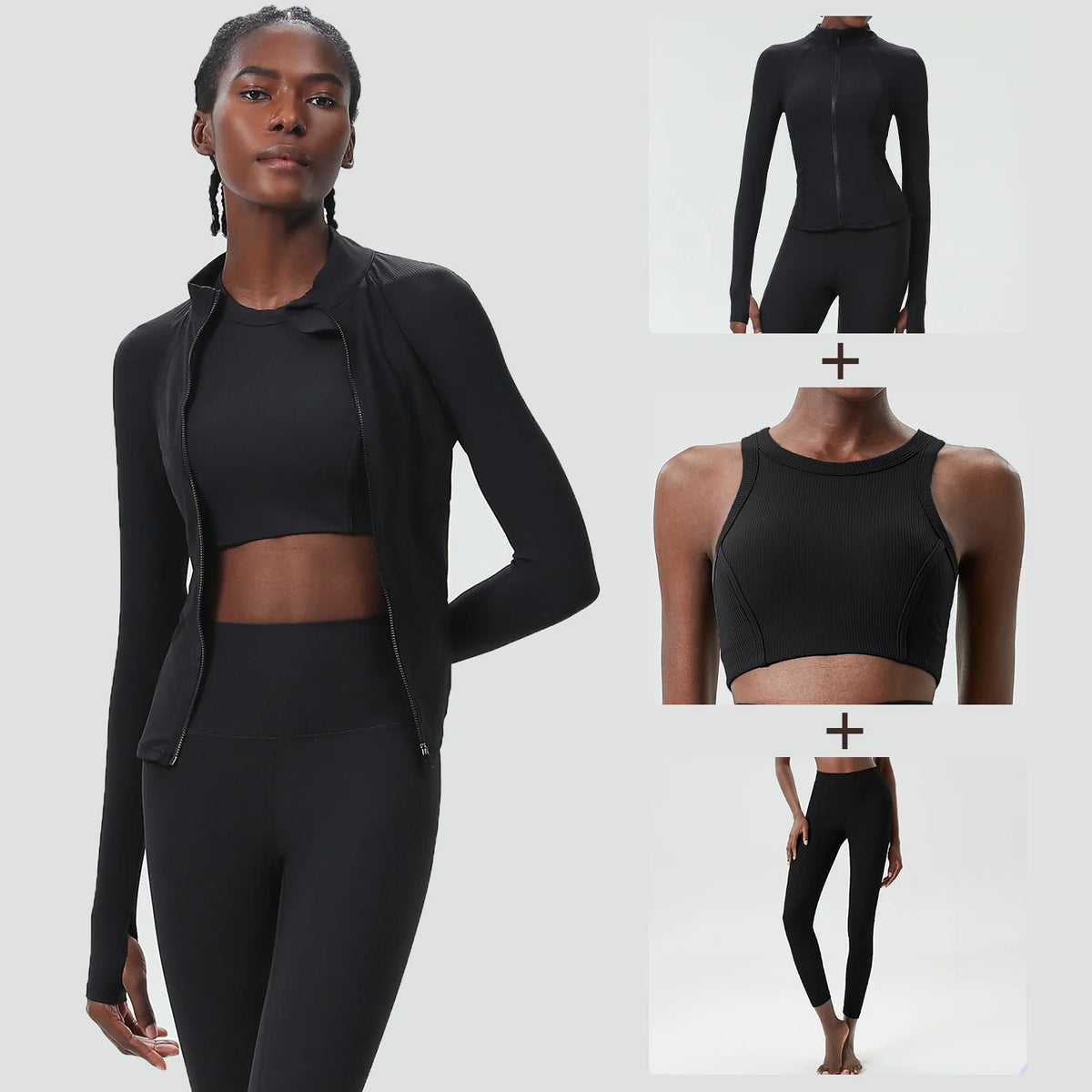 Ensemble yoga femme, 3 pièces