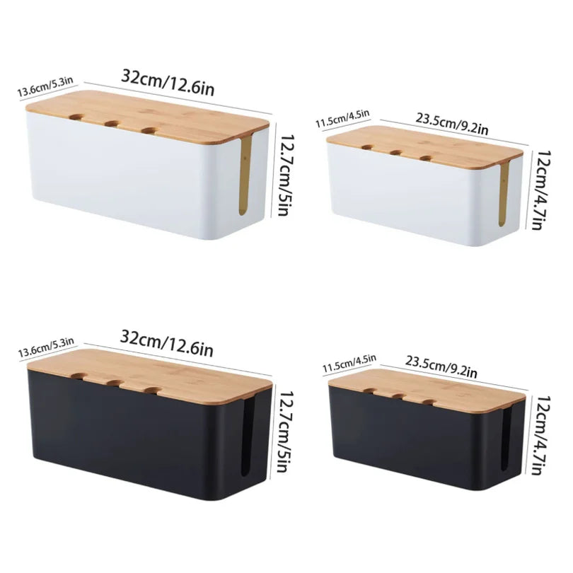 Large Wooden-Style Cable Management Box