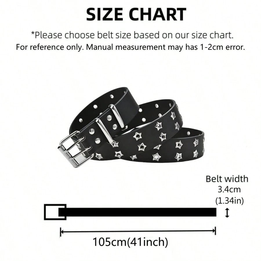 Ceinture de mode pour femme au style punk, ajourée et ornée d’étoiles, décontractée pour l’automne, Halloween