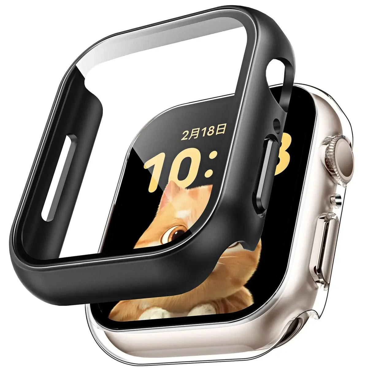 For Apple Watch Series 12 11 10 9 8 7 SE 6 Tempered Glass+Case 41 44mm 40 45mm 42 46mm Screen Protector Cover iWatch accessories