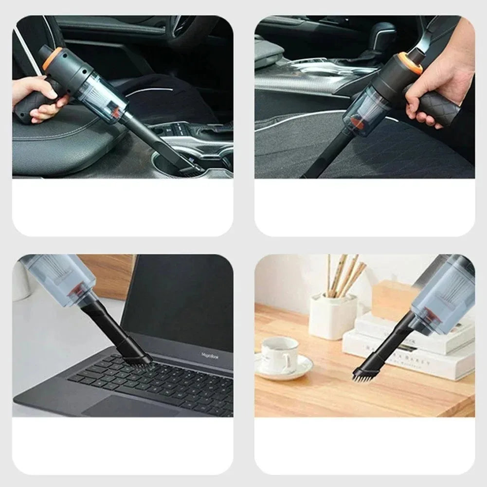 Aspiradora inalámbrica para coche de 9000 Pa, con carga USB y batería de 1200 mAh, aparato de limpieza portátil, mini aspiradora en seco y húmedo para el hogar
