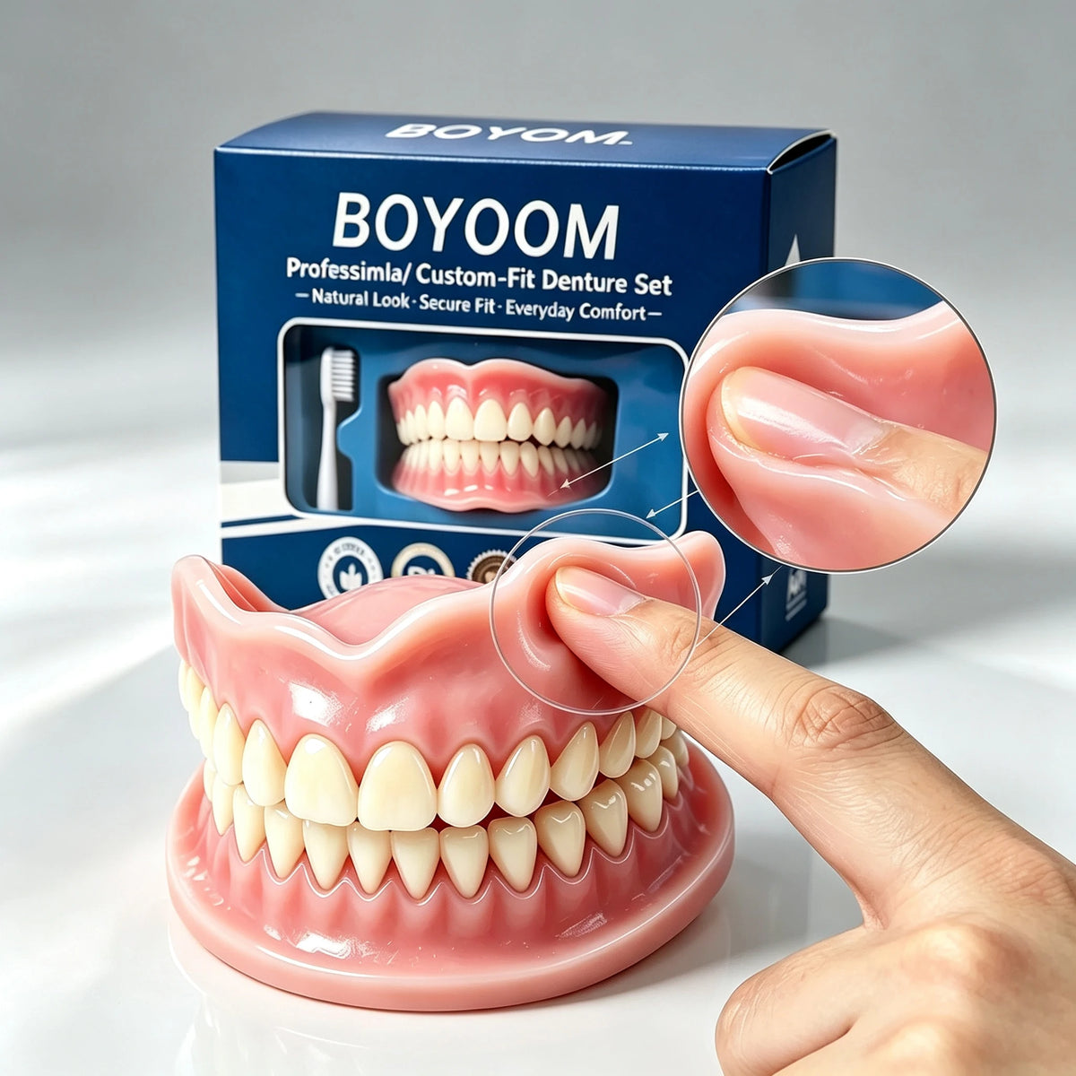 Confort Dentiers Artificiels En Silicone Faits Main Haut Bas Pour Repas Utilisation Extérieure Sourire Jeunesse Accessoires Cosmétiques Dentaires