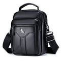 LAOSHIZI Genuine Leather Men’s Crossbody Bag