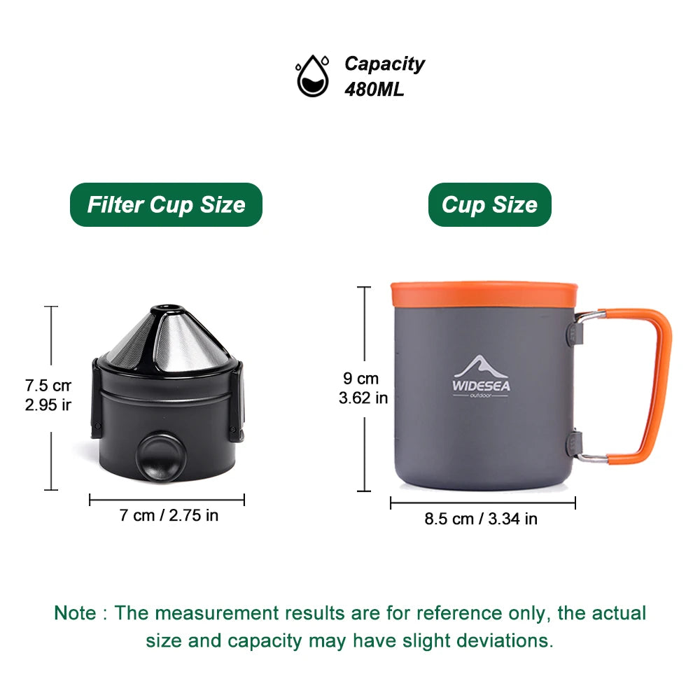 Juego de utensilios de cocina para camping, ollas para exteriores, hervidor turístico, taza de café, filtro, equipo de cocina, utensilios, senderismo, picnic, viaje