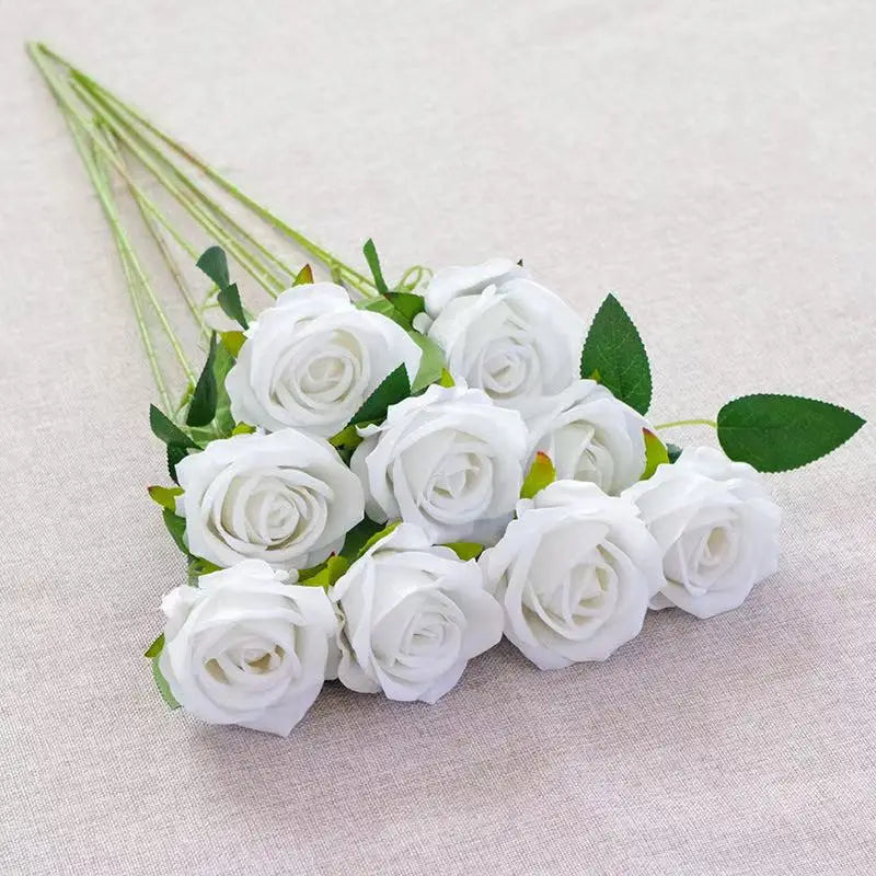 1/5/10/20 Artificial Roses Flowers Rose Branches Artificial Red Roses Realistic Fake Roses Wedding Birthday Home Decoration